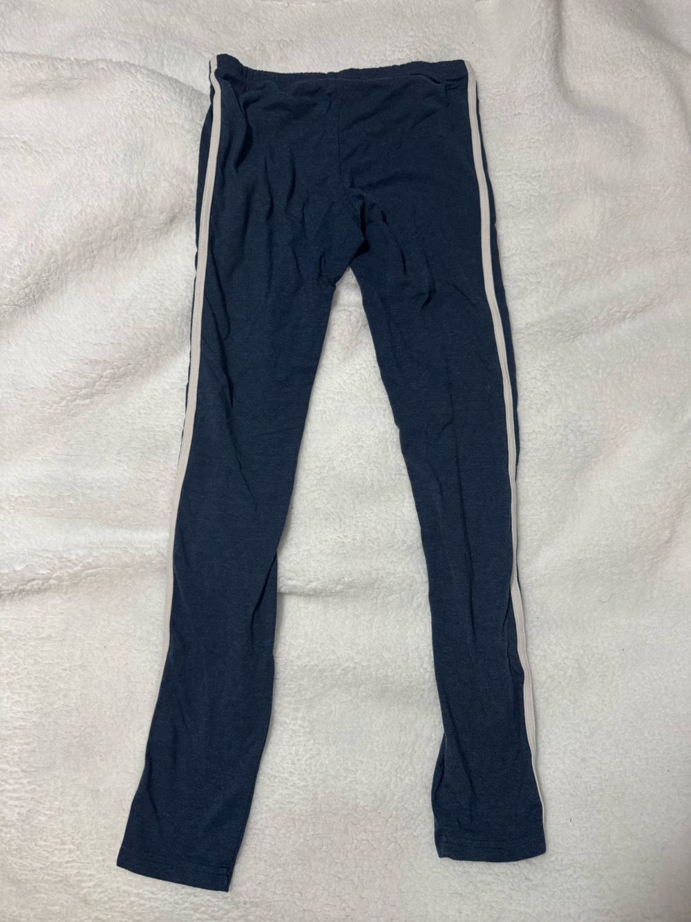 SO Navy Leggings with White Side Stripes
